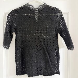 Zara black lace top size Small